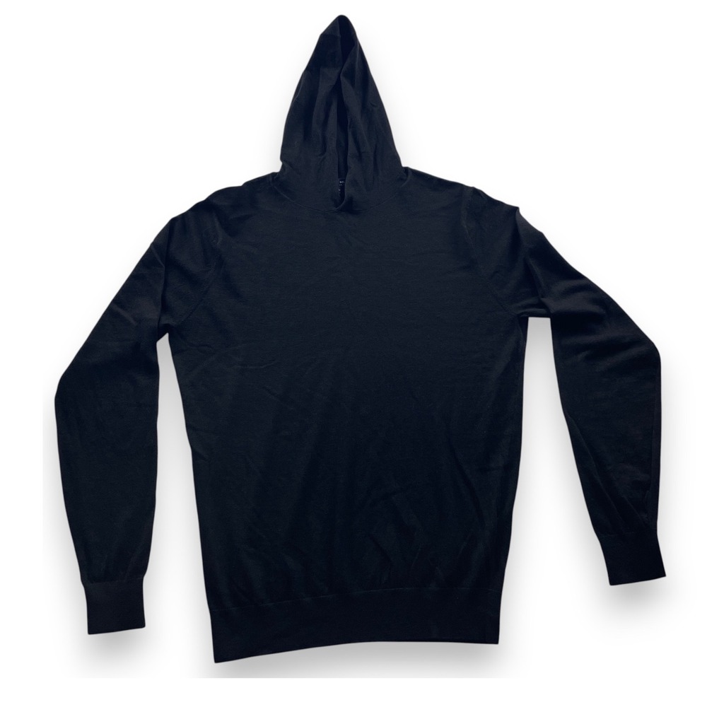 Peter Millar Crown Crafted Mens Black Merino Wool Blend Knit Hoodie MEOXS08 M